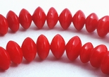 130 Sleek Fire-Engine Red Coral Rondelle Beads