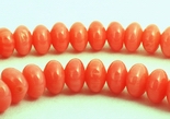 130 Flamingo Pink Coral Rondelle Beads