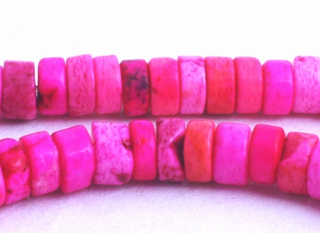 190 Raspberry Pink Heishi Turquoise Beads