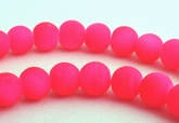 Striking Matt Frosted Glass Paradise Pink Beads