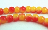 Romantic Sunset-Red & Yellow Glass Beads - 6mm