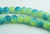 Tranquil Lime-Green & Blue Glass Beads - 6mm