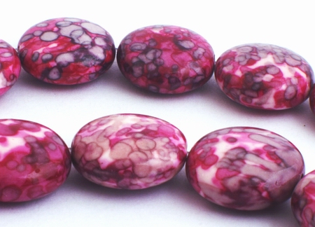 Large Mauve Rain Flower Viewing Stone Button Beads