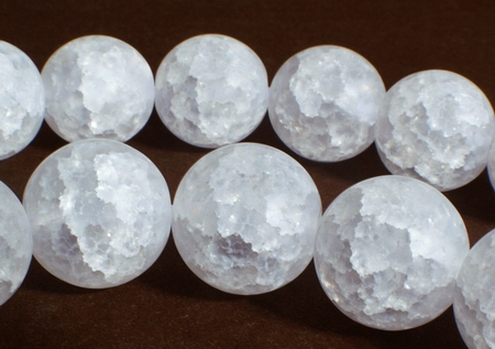 Large Mysterious Crackle Rock Crystal Beads - 8mm or heavy 14mm