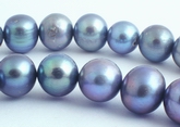 36 Large Shiny Cadet Grey Pearls - 11mm