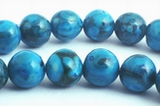 Lustrous Blue Marble Calsilica Beads - 6mm