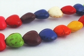 Colorful Rainbow Turquoise Heart Beads