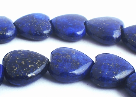 Royal Blue Deep-Love Lapis Heart Beads