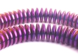 156 Heavy High-Tech Metallic Purple Hematite Heishi Rondelle Beads