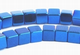 122 Metalic Blue Hematite 3mm Cube Beads - Sparkling Bling!