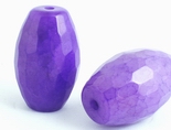 2 Large Deep Purple Faceted Agate Barrel Beads