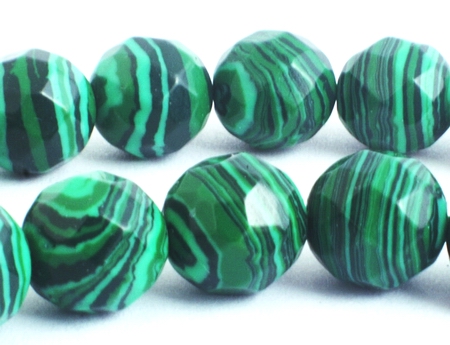 Timeless Forest-Green Faceted Calsilica Beads - 8mm