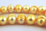 Large 10mm Barlywood-Yellow Summer Pearls