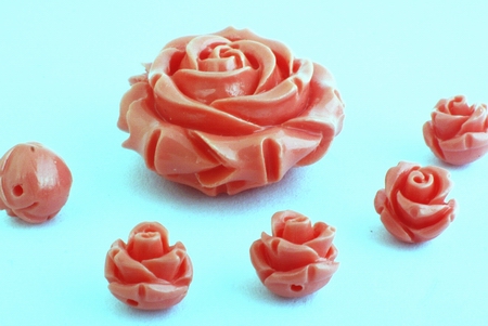 Paradise Pink Flower Beads - 20mm or 6mm