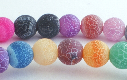 Frosted Soft Rainbow 6mm Agate Beads