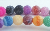 Frosted Soft Rainbow 6mm Agate Beads