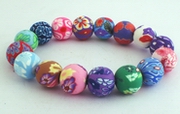 Delightful Bright Spring-Flower Fimo Bead Bracelet