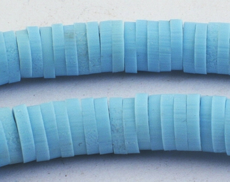 Over-300 Delightful Ski-Blue Fimo Heishi Beads