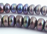 Large Gleaming Tungsten Pearl Rondelle Beads