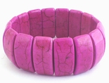 Chunky Light-Purple Half-Moon Turquoise Bead Bracelet