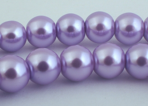 Romantic Lavender Glass Pearl Beads - 8mm