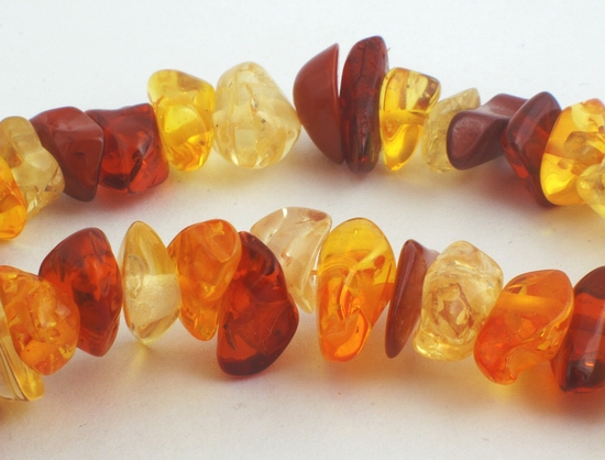 Breathtaking Golden-Brown & Citrine-Yellow Amber Chip Beads