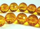 14 Large Faceted Citrine Beads - 14mm