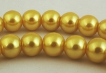 Daffodil Yellow Glass Pearl Beads - 8mm