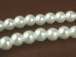 Abalone White Glass Pearl Beads - 6mm