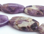 Large Shiny Lavender Oval Amethyst Beads - Heavy!