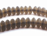 121 Satiny Frosted Smoky Crystal Rondelle Beads