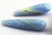 5 Long Cool-Cyan Blue Lace Calsilica Icicle Teardrop Beads