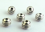 50 Sleek Silver Piston Barrel Bead Spacers - For Making Great Jewelry!