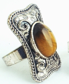 Enchanting Tigereye Victorian Ring - Relieves Worries!