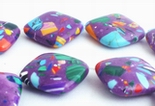 Colorful Dreamlike Purple Calsilica Diamond Tile Beads