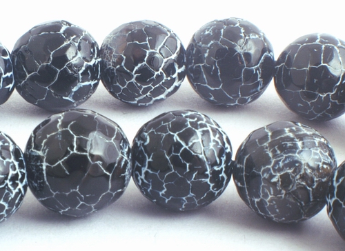 Striking Devil-Black Web Agate Beads - Large 10mm