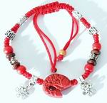 Tibetan Cinnabar Pendant & Bead Bracelet