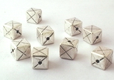 20 Large Silver Domino Cube Spacer Beads - 6mm