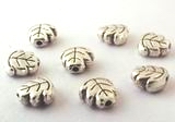 30 Silver Leaf Bead Spacers - 7mm