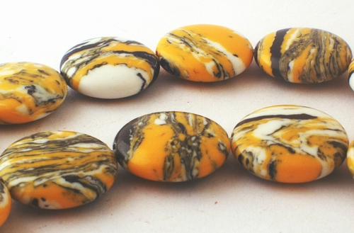 Alluring Yellow Button Calsilica Beads