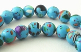 Light-Blue Picasso Calsilica Beads - 6mm