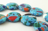 Light Blue Picasso Calsilica Button Beads