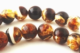 Chocolate Antique Amber Beads - 6mm