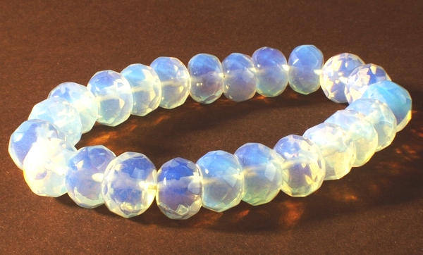 Heavy Chunky Faceted Rondelle Moonstone Bracelet - 17mm x 10mm Beads