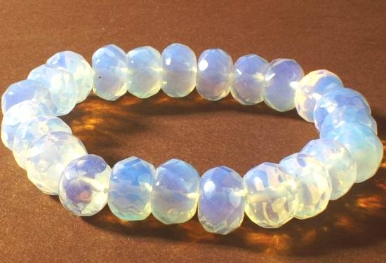 Romantic Faceted Moonstone Rondelle Bracelet