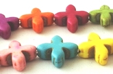 30 Celtic Coss Rainbow Turquoise Beads