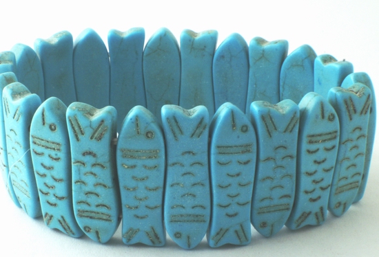 Lucky Chinese Blue Fish Turquoise Bracelet