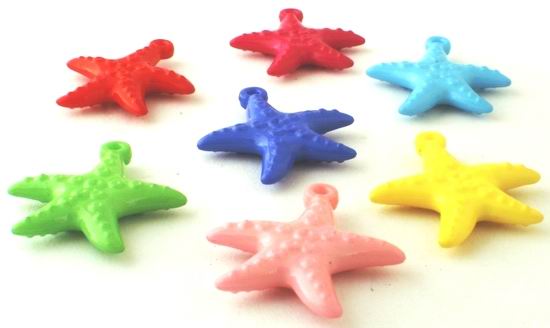 10 Large Starfish Pony Beads - Fantastic Colors!