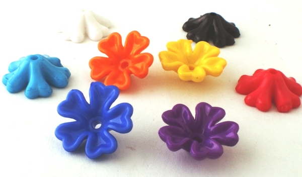 50 Large 17mm Petal Pony Beads - 6 Fun Colors