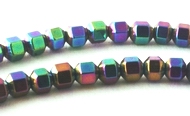 140 Tiny 3mm Sleek Arora Boliaris Hexagonal Cube Beads